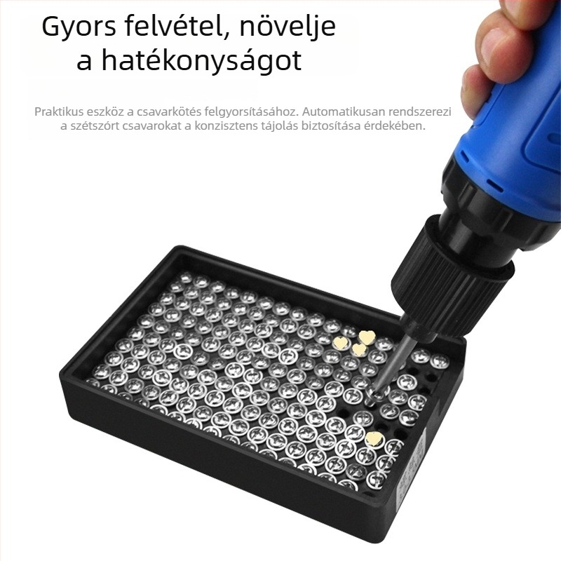 ESD csavarlemez, fekete, négyszögletes, műanyag tároló doboz