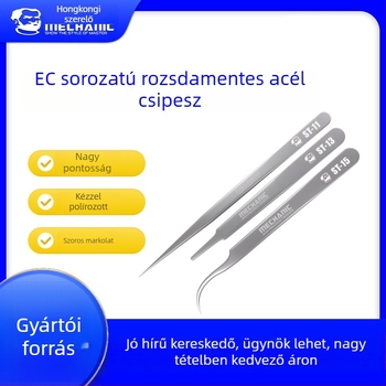 Repairman EC sorozat, rozsdamentes acélból, nagy pontosságú ívelt végű csipesszek és éles végű javító eszköz