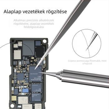 Repairman EC sorozat, rozsdamentes acélból, nagy pontosságú ívelt végű csipesszek és éles végű javító eszköz