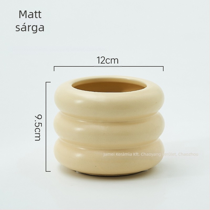 Kreatív macaron színű, donut alakú kerámiavirágcserép Phalaenopsis orchideákhoz és pozsgásokhoz, nordic minimalist stílus.