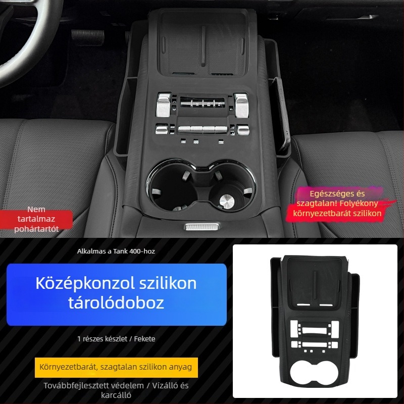 Szilikon középkonzol tároló párna Tank 400 Hi4T/Hi4Z-hez — váltókar-tároló és pohár-tartó