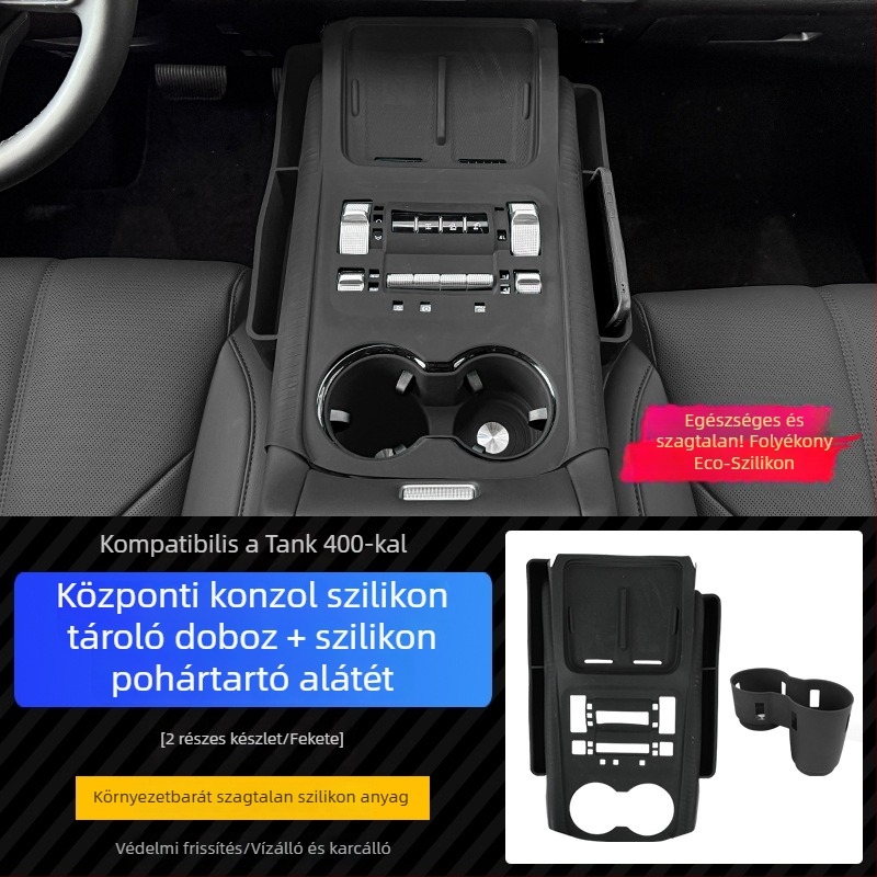 Szilikon középkonzol tároló párna Tank 400 Hi4T/Hi4Z-hez — váltókar-tároló és pohár-tartó