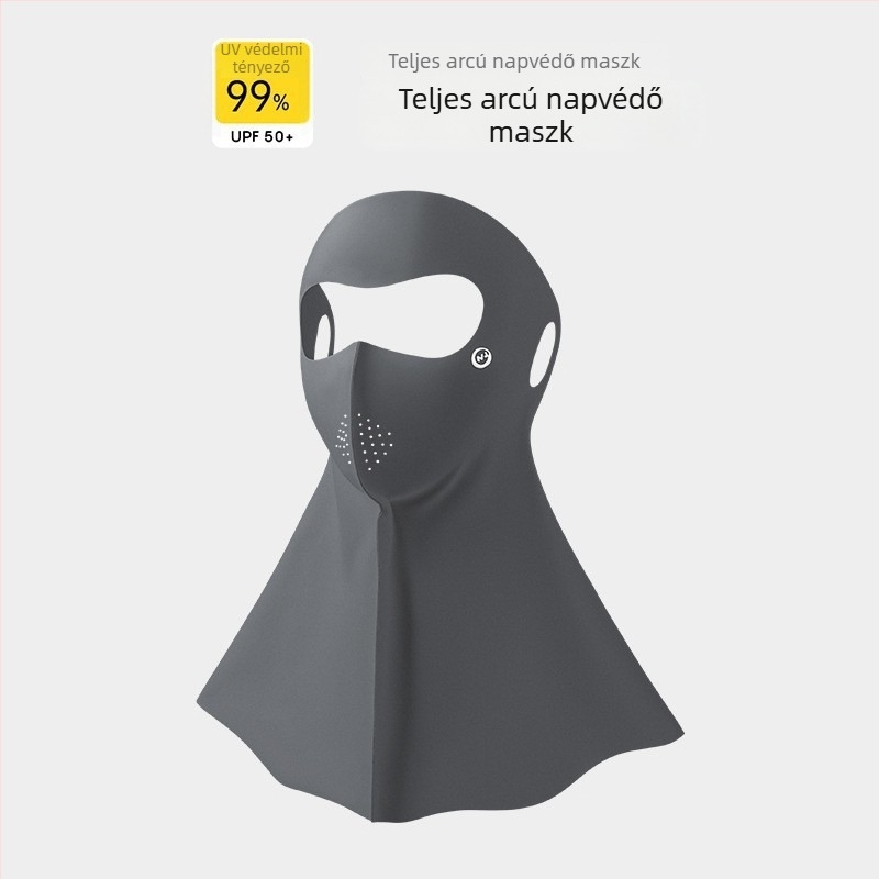 UV-védő maszk, vékony, könnyű, lélegző Ice Silk anyagból, teljes arcfedés, minimalist stílus