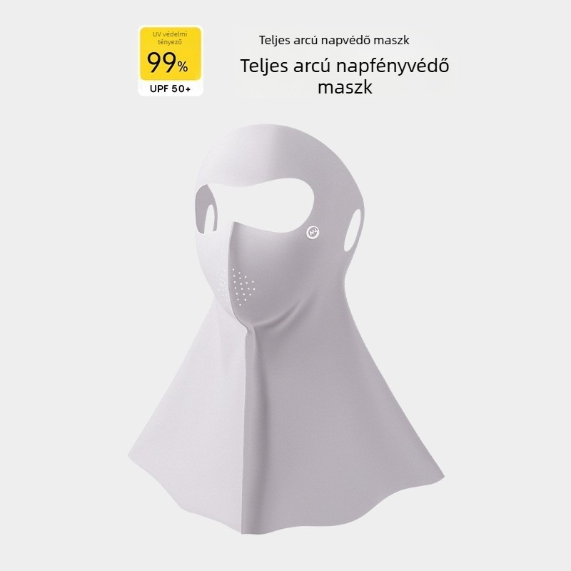 UV-védő maszk, vékony, könnyű, lélegző Ice Silk anyagból, teljes arcfedés, minimalist stílus
