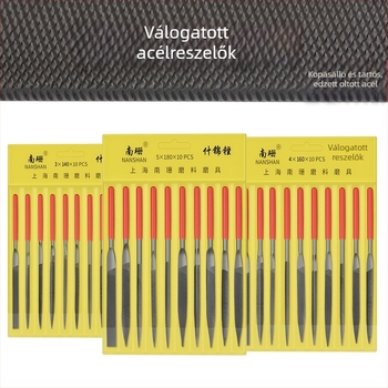 Ötvözött acél reszelő készlet, méretek 3×140 mm, 4×160 mm, 5×180 mm – kézi reszelők fa és fém megmunkálásához