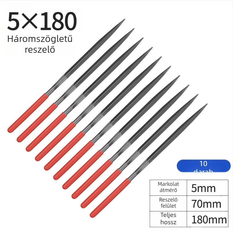 Ötvözött acél reszelő készlet, méretek 3×140 mm, 4×160 mm, 5×180 mm – kézi reszelők fa és fém megmunkálásához