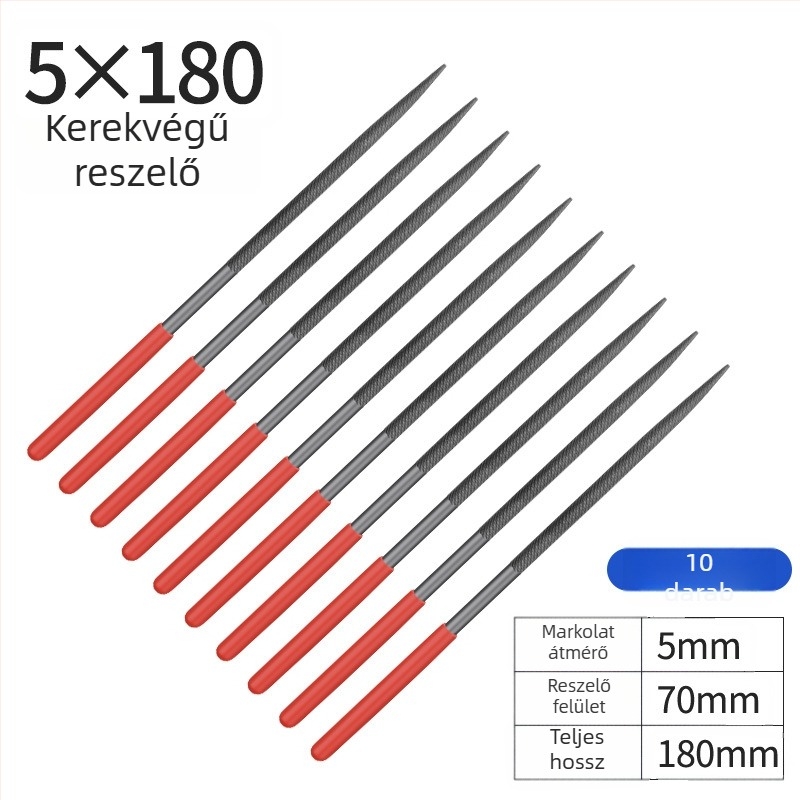 Ötvözött acél reszelő készlet, méretek 3×140 mm, 4×160 mm, 5×180 mm – kézi reszelők fa és fém megmunkálásához