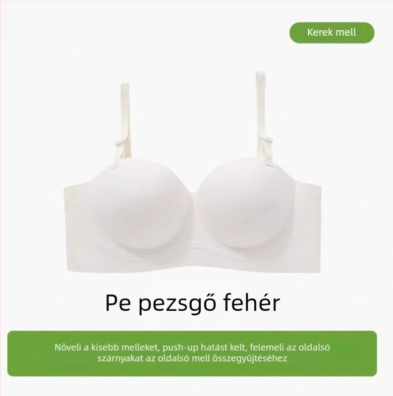 Rózsaszín vállpánt nélküli, varrás nélküli push-up melltartó, 3/4 kosár, kétirányú viselés