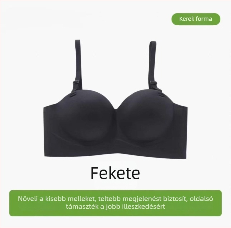 Rózsaszín vállpánt nélküli, varrás nélküli push-up melltartó, 3/4 kosár, kétirányú viselés