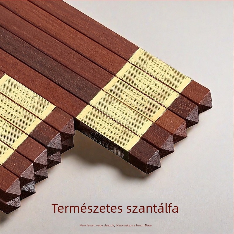 Családi fa evőpálcika készlet, csúszásmentes, új modell, tömör vörös szantálfa, gombaálló, otthoni használatra