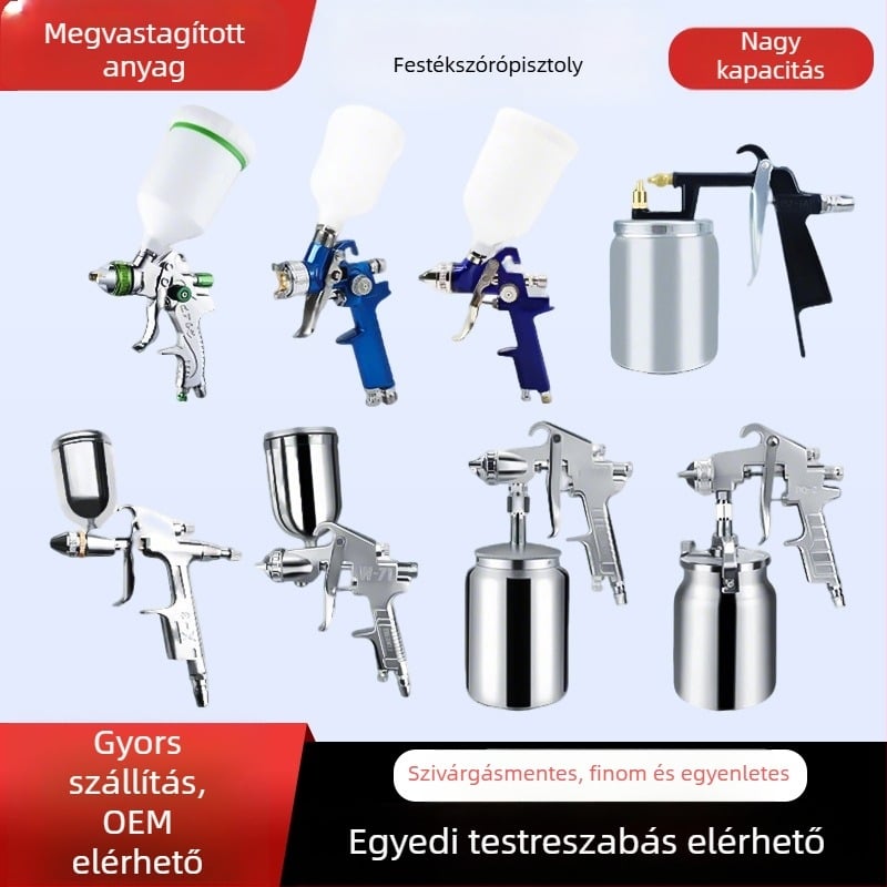 Pneumatikus spraypisztoly latex festékhez, autó- és bútorfelületek fedőrétegéhez