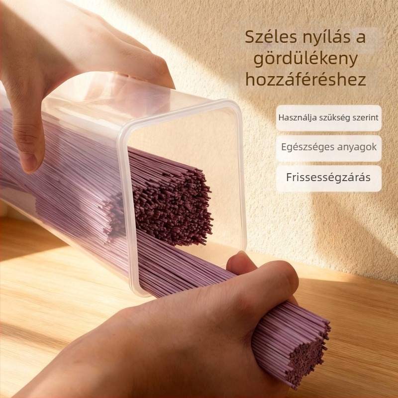 Konyhai tészta tároló doboz, élelmiszer-minőségű, átlátszó, négyszögletes, zárható