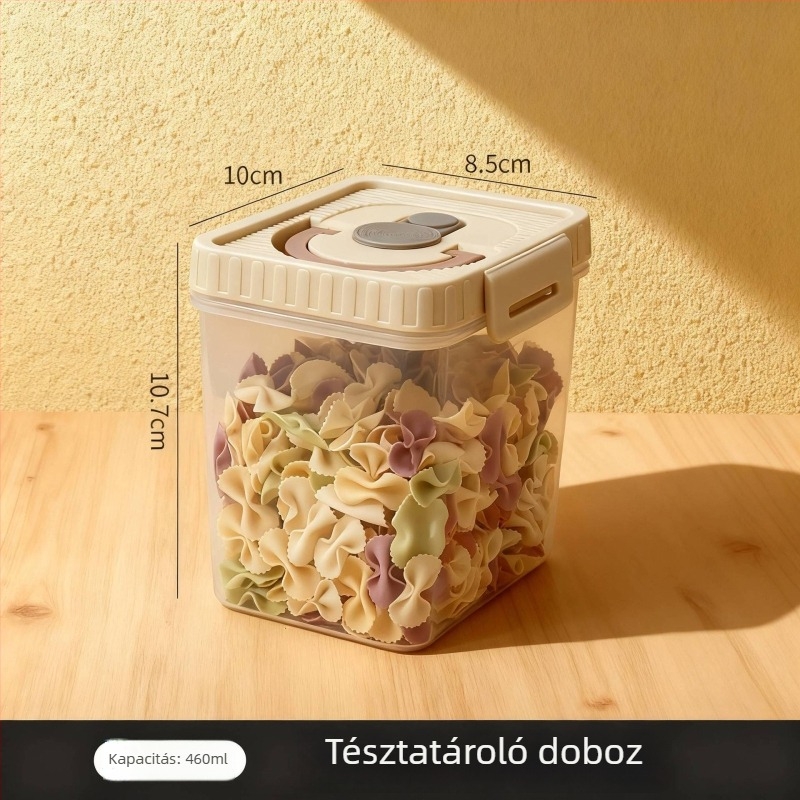 Konyhai tészta tároló doboz, élelmiszer-minőségű, átlátszó, négyszögletes, zárható