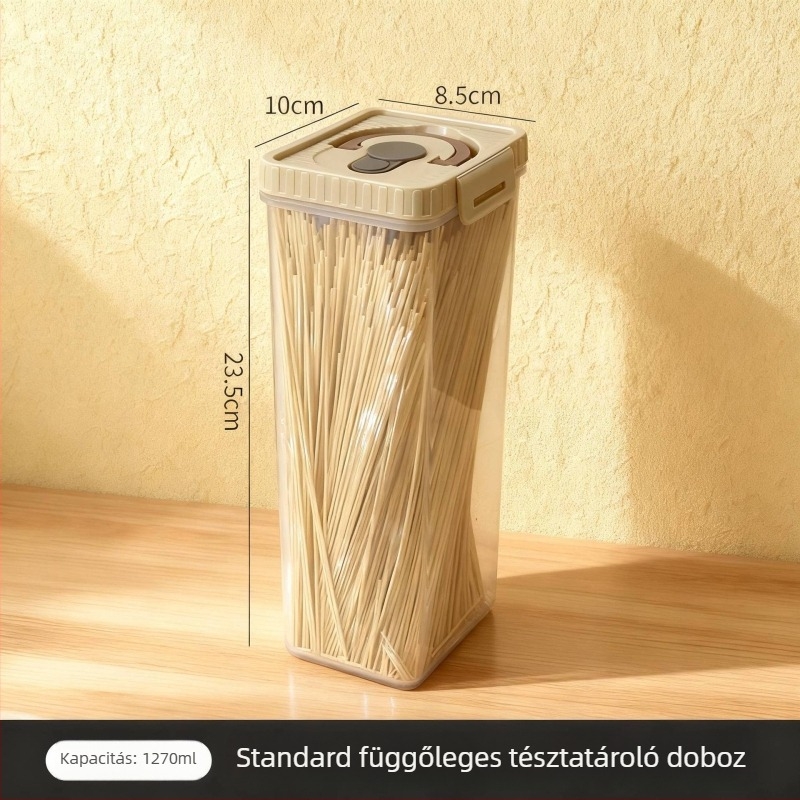 Konyhai tészta tároló doboz, élelmiszer-minőségű, átlátszó, négyszögletes, zárható