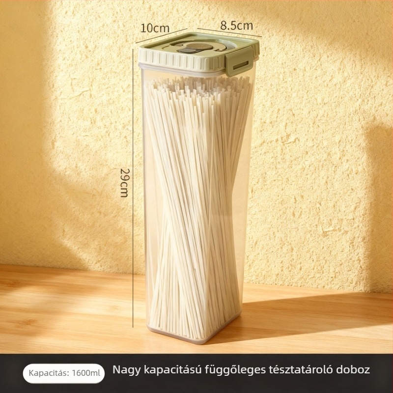Konyhai tészta tároló doboz, élelmiszer-minőségű, átlátszó, négyszögletes, zárható