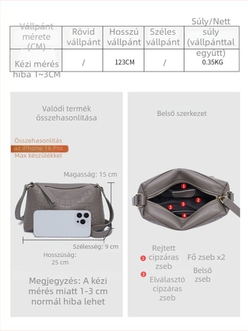Első rétegű marhabőr kőmintás textúrájú, nyári valódi bőrből készült crossbody női táska, elegáns és mindennapi viseletre alkalmas