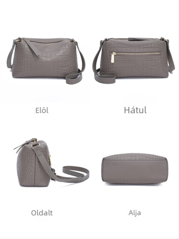 Első rétegű marhabőr kőmintás textúrájú, nyári valódi bőrből készült crossbody női táska, elegáns és mindennapi viseletre alkalmas
