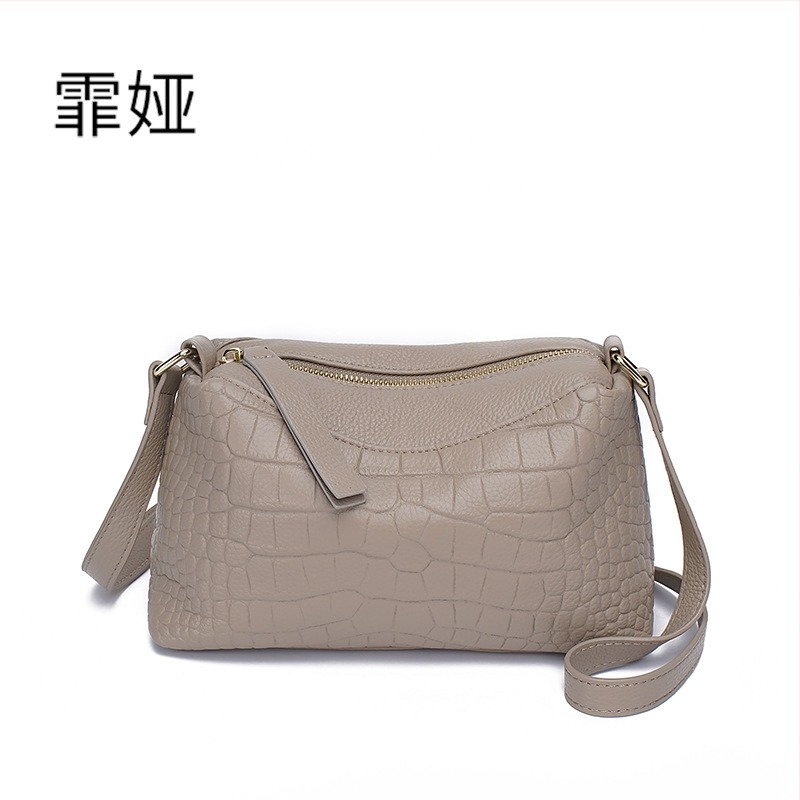 Első rétegű marhabőr kőmintás textúrájú, nyári valódi bőrből készült crossbody női táska, elegáns és mindennapi viseletre alkalmas