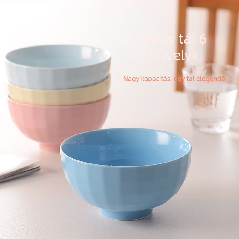 Macaron színű porcelán magas lábú tál, 15 cm átmérőjű, tészta- és leves tál
