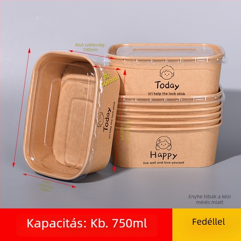 Egyszer használatos, hőszigetelt négyszögletes papírtál, rajzfilm motívummal, mikrohullámú sütőben használható, 25 db/csomag elviteles ételekhez