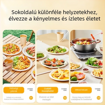 Egyszer használatos vacsorás tányérok és evőeszközök cukornád rostból készült papírból, élelmiszer-minőség, vízálló és olajálló, természetes szín, biológiailag lebomló.