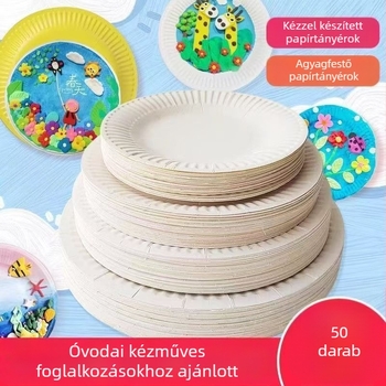 20 darab fehér egyszer használatos papírtányér partikhoz és születésnapokra