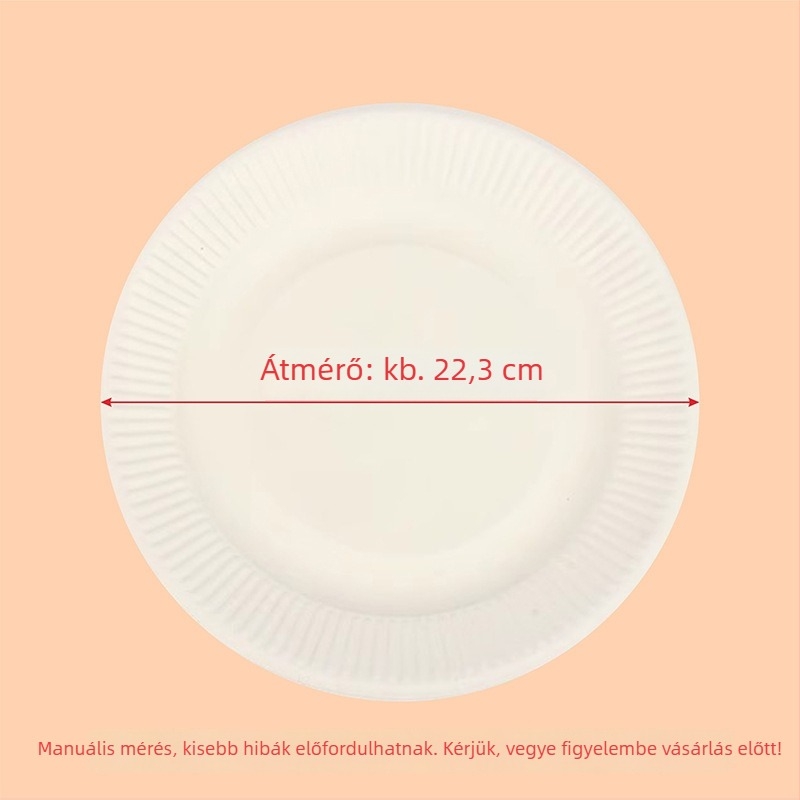 20 darab fehér egyszer használatos papírtányér partikhoz és születésnapokra