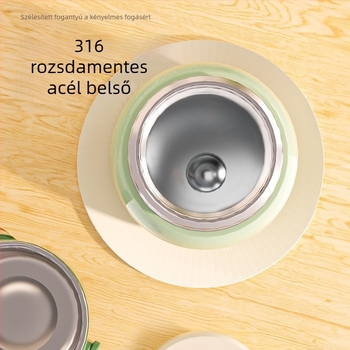 316 rozsdamentes acél - hőszigetelt leveses/ebédes tartó, nagy kapacitású, hordozható