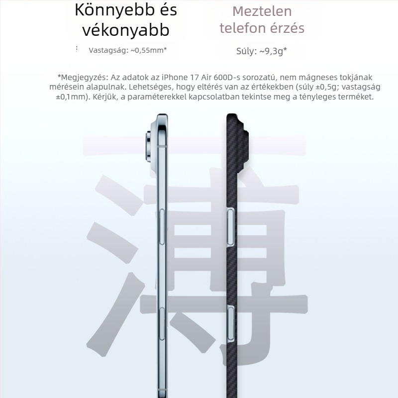 Nagykereskedelmi mobiltelefon tok Apple iPhone Air-höz, Kevlar-aramid mágneses, lychee mintázatú tok, magas minőségű