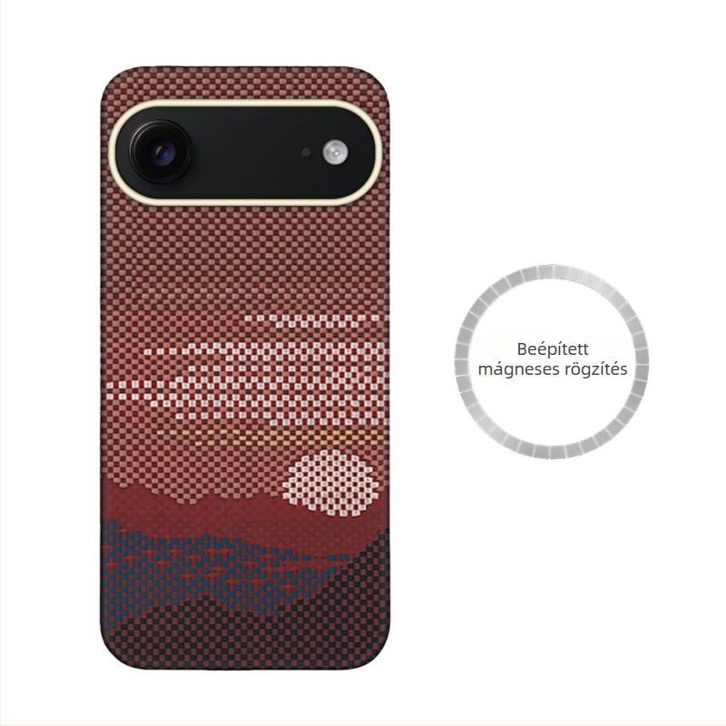 Nagykereskedelmi mobiltelefon tok Apple iPhone Air-höz, Kevlar-aramid mágneses, lychee mintázatú tok, magas minőségű