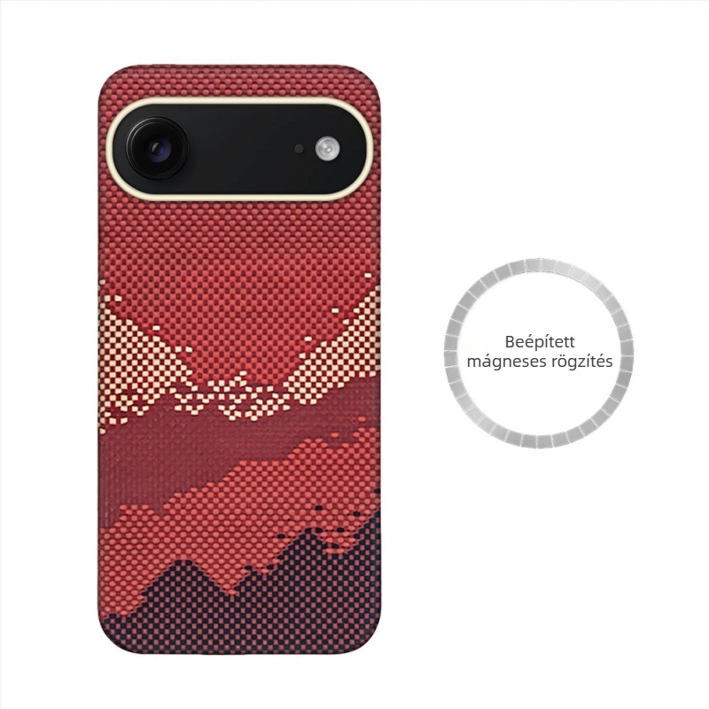 Nagykereskedelmi mobiltelefon tok Apple iPhone Air-höz, Kevlar-aramid mágneses, lychee mintázatú tok, magas minőségű