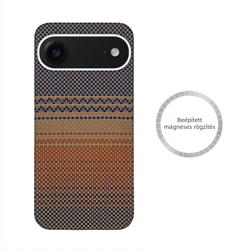 Nagykereskedelmi mobiltelefon tok Apple iPhone Air-höz, Kevlar-aramid mágneses, lychee mintázatú tok, magas minőségű