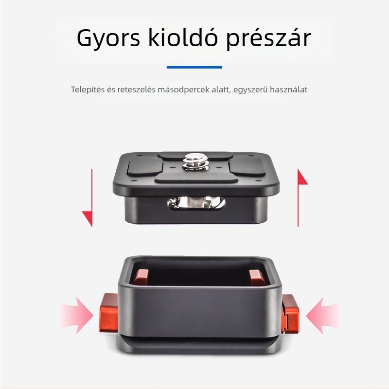 DSLR stabilizátor gyorskioldó csat és alaplemez, pan/tilt fej, 38 mm, tripod kiegészítő