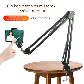 Fölé nyúló kantilever állvány telefonhoz, kamerához, monitorhoz és tablethez, 1/4 inch menet