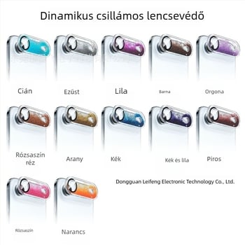 iPhone 17 Pro Max lencsevédő fólia dinamikus csillogással és folyékony homok alapú integrált védővel