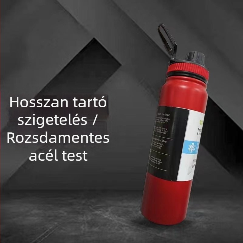 304 rozsdamentes acélból készült vákuum-izolációs termosz, kültéri sportokra, hordozható, nagy kapacitású