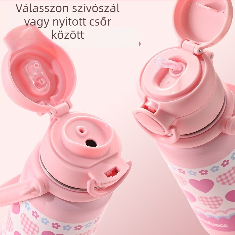 316 rozsdamentes acél belső tartállyal, nagy kapacitású termosz, fogantyúval, dupla falú szigeteléssel, hordozható sportos vízpalack