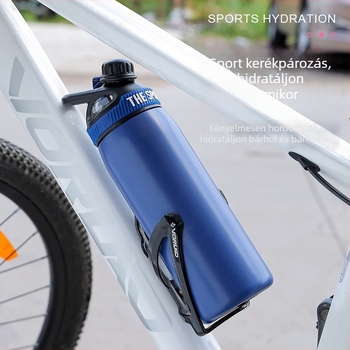 Szabadban használható kerékpáros termosz, 316 rozsdamentes acélból, fogantyúval, 800 ml-es nagy kapacitású