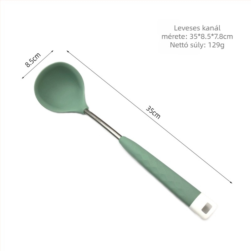 Silikon konyhai eszköz készlet főzéshez – tapadásmentes spatula és leveskanál, 6 darabos