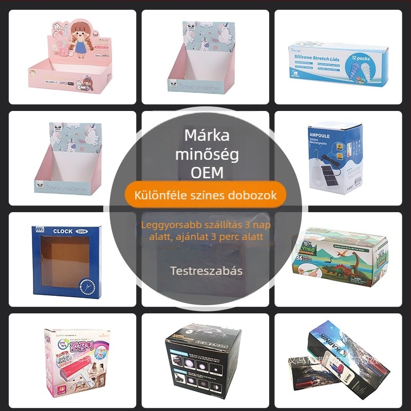 Gyári nyomtatású, többszínű csomagoló dobozok, tartósak és hajtogathatóak, kreatív csomagolás az Ön dizájnja szerint