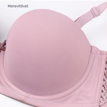 Push-up melltartó, puha, bőrbarát nejlonból, 3/4 kosár, levehető vállpántok, hátul három sor kapcsos záródás, sexy nagy méret