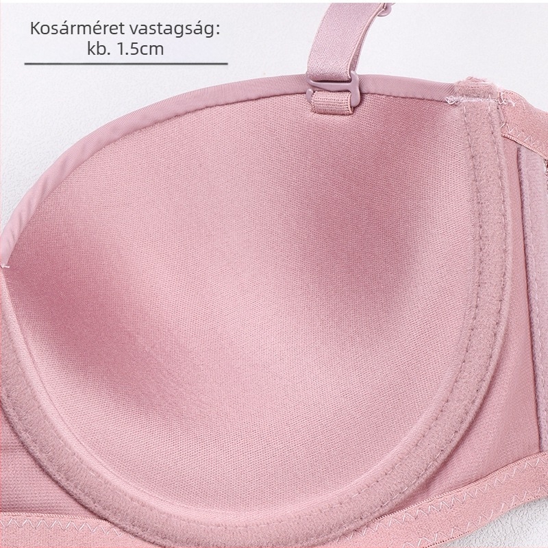 Push-up melltartó, puha, bőrbarát nejlonból, 3/4 kosár, levehető vállpántok, hátul három sor kapcsos záródás, sexy nagy méret