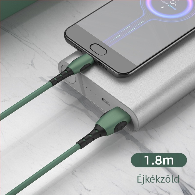 Folyékony szilikonból készült töltőkábel Lightning, USB-C és Micro USB csatlakozókkal, gyors töltéshez