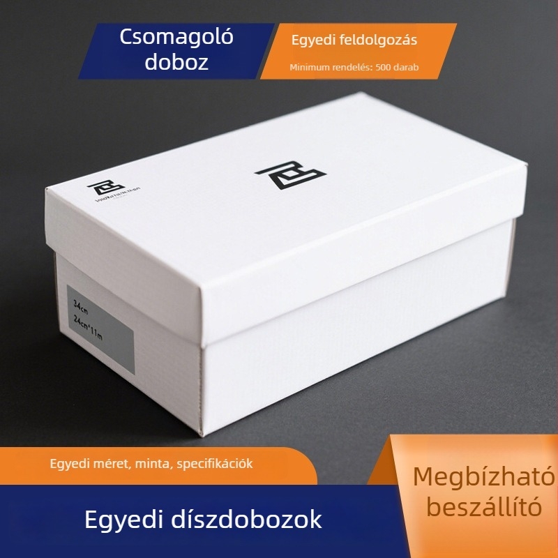 Minimalista szürke kartonból készült díszdoboz flip-top fedéllel ruházathoz, fehérneműhöz, cipőkhöz, kozmetikumokhoz és bőrápoláshoz