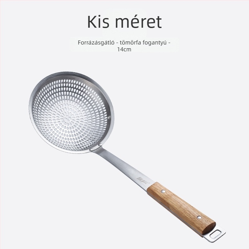 304 rozsdamentes acél szűrőkanál, nagy méretű, tészta, gyoza, forró fazék és sütés számára