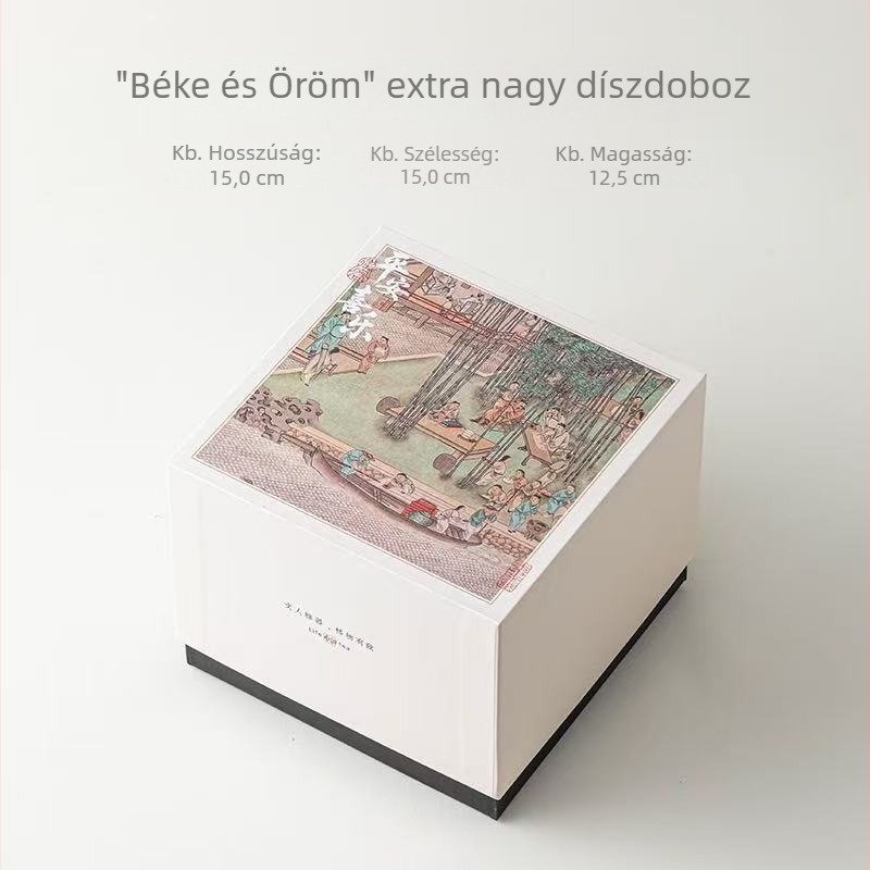 Kínai stílusú teáskészlet teáscsészével ajándékdobozban