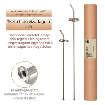 Titánium szívó- és feltöltőcső palackozott vízhez és elektromos vízforralóhoz — tea ceremóniára kiegészítő