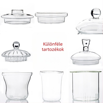 Boroszilikát üveg teáskanna belső alkatrészek, üveg fedél teáskannához, különféle fedők és teafilter
