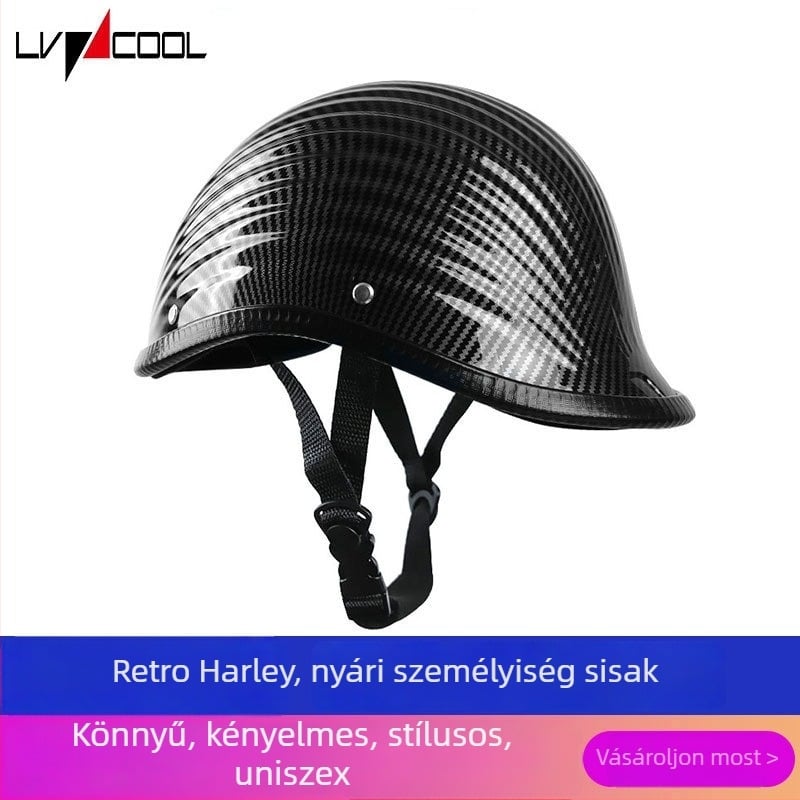 LVCOOL ABS nyitott arcvédős sisak elektromos rollerhez - retro dizájn, uniszex felnőtt biztonsági sisak nyomtatott logóval