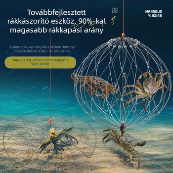 Rozsdamentes acélból készült tengeri rák-halászati eszköz, rákketrec és különleges horog